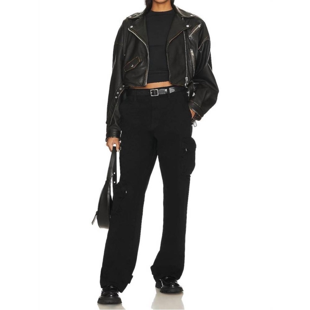 ▪️Pistola Revolve Bobbie Mid Rise Loose Fit Cargo Utility Pants Abyss Black 31